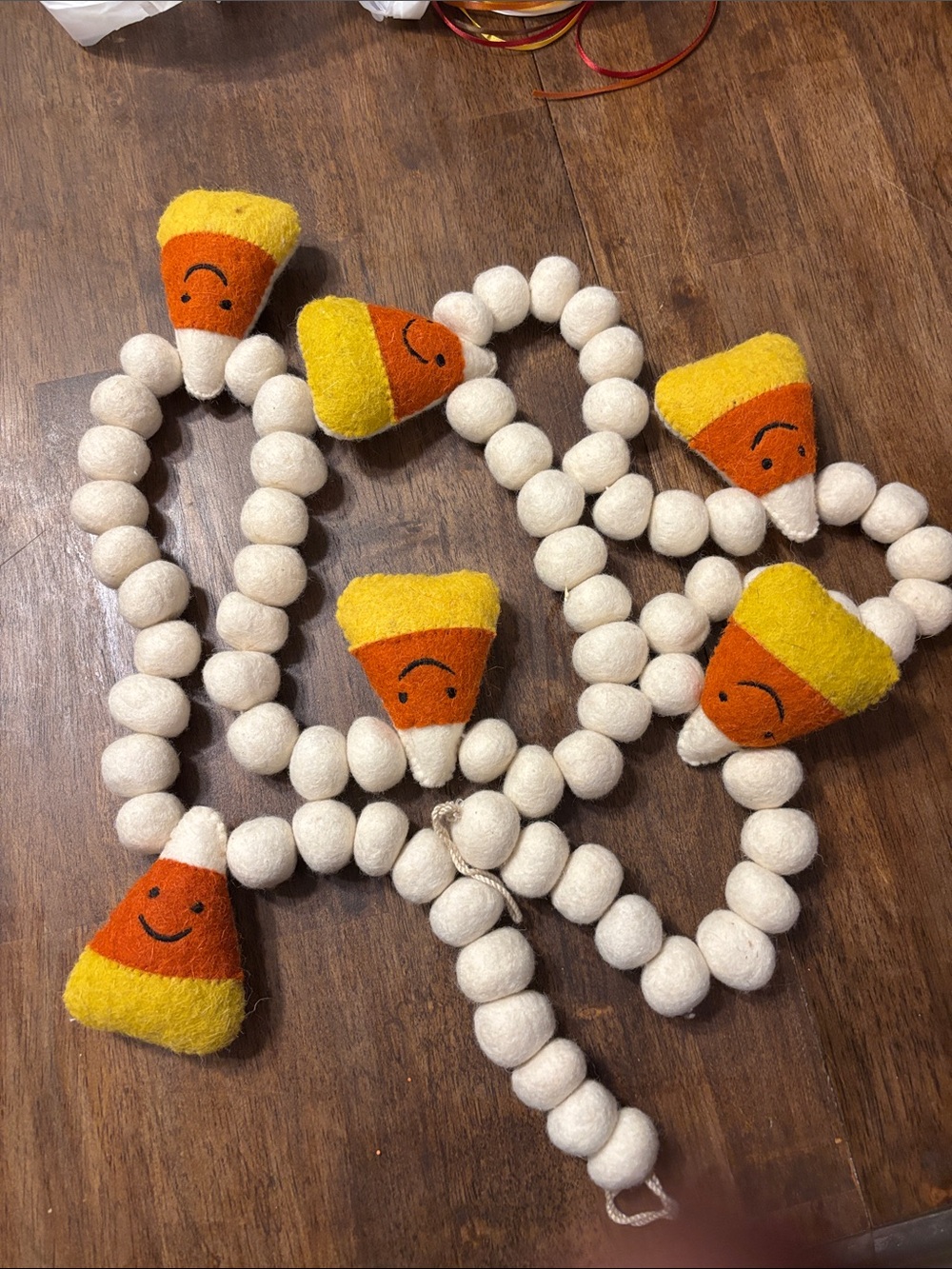 Plush Candy Corn Bead Garland